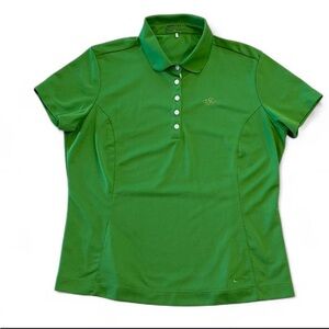 Nike Women’s Bright Green Button-Front Polo Shirt, Nike Golf with Disney logo